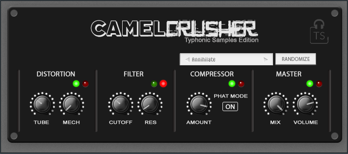 Typhonic Samples Custom Dark Skin for CamelCrusher Free Download Plugin VST