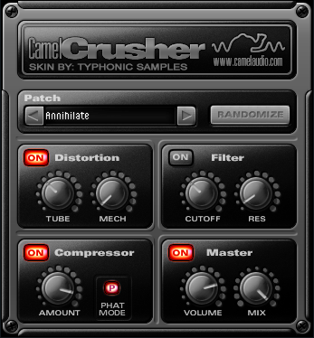 Typhonic Samples Default Dark Skin for CamelCrusher Free Download Plugin VST