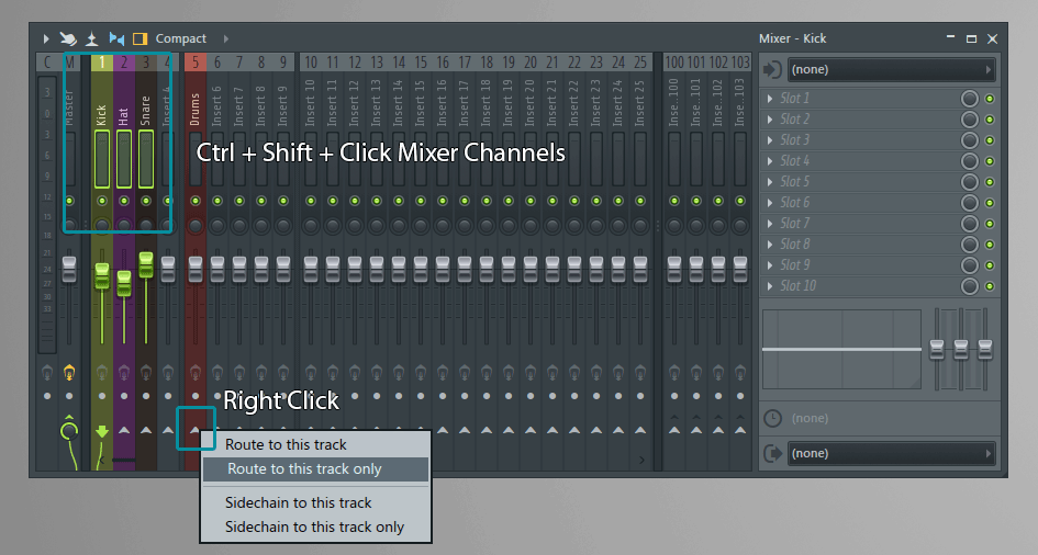 How to add Mixer Channels to a Group in FL Studio Bus Send Tracks Tutorial 12 Mixing Music Production Blog