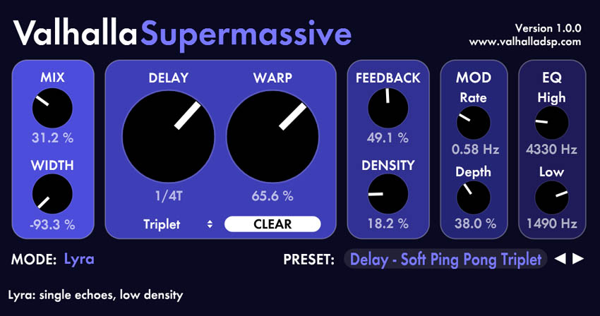 Free Presets Valhalla Supermassive